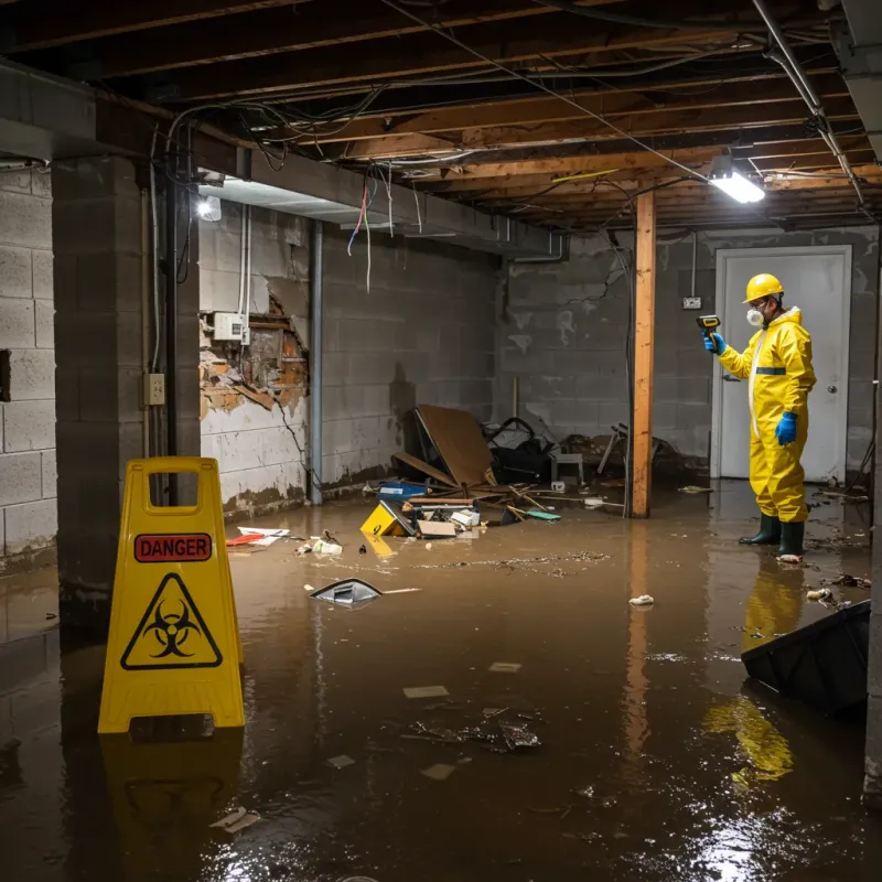 Flooded Basement Electrical Hazard in Dunn County, ND Property