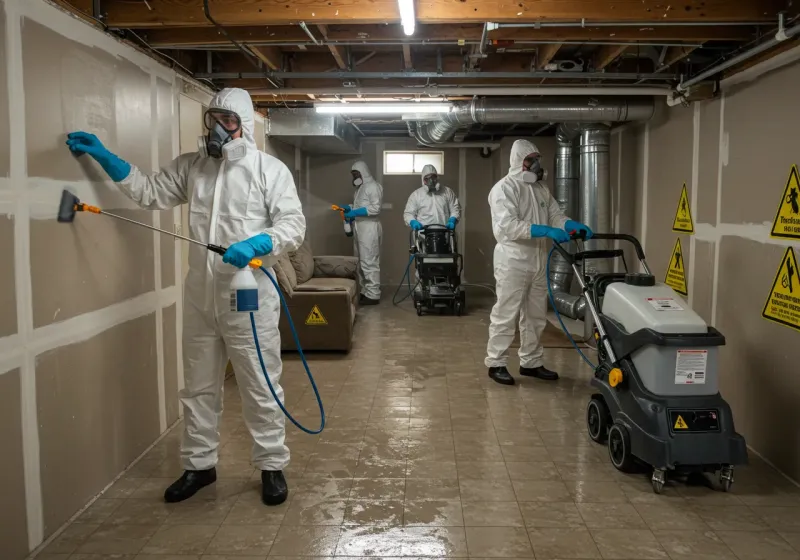 Basement Moisture Removal and Structural Drying process in Dunn County, ND